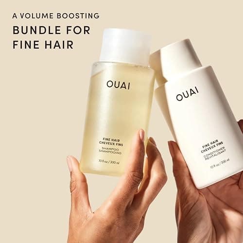OUAI Fine Shampoo and Conditioner Set - Sulfate Free Shampoo and Conditioner for Women & Men - Made with Keratin, Marshmallow Root, Shea Butter & Avocado Oil - Free of Parabens & Phthalates (10 Fl Oz) thumbnail 2
