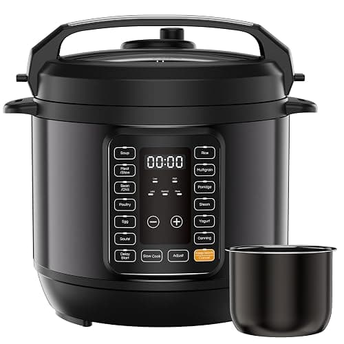 DUMOS Electric Pressure Cooker 16-in-1, 8QT Programmable Multi Cooker with 12 One-Touch Presets, Soup Steam Yogurt and More, Ceramic Inner Pot Delay Start & Keep Warm, Includes Recipe Guide, Black - Image 1