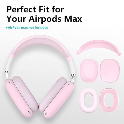 Filoto Case for Airpods Max Headphones, Ear Pad Case Cover/Ear Cups Co ver/Headband for AirPods Max (USB-C/Lightning)(2024/2020), Silicone for Apple Airpod Max, Accessories Cases(Pink) thumbnail 6