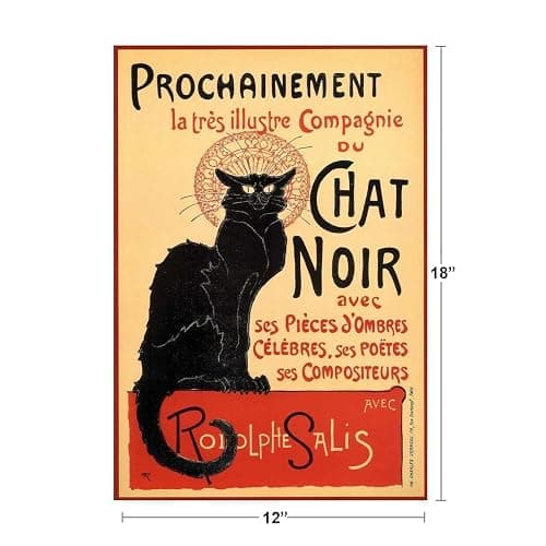 Poster Foundry Le Chat Noir The Black Cat Vintage Advertisement Art Deco Vintage French Wall Art Nouveau 1920 French Advertising Poster Print 12x18 thumbnail 4