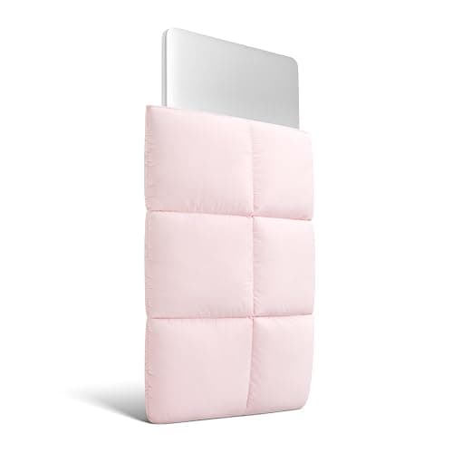 Comfyable Puffy Laptop-Hülle 15/16 Zoll, Gesteppte Puffer Laptop Tasche, weiche MacBook Sleeve kompatibel mit MacBook Air 15 Zoll M5 A3448 und MacBook Pro 16 Zoll M5 Pro/Max A3428 A3429, Hellrosa thumbnail 2