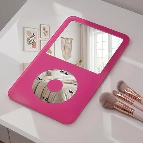Retro MP3 Player Wall Mirror Vintage 2000s Music Player Aesthetic Fun Mirror for Bedroom Hot Pink Y2K Room Decor, Quirky Vanity Mirror for College Dorm, Desk Cool Nostalgic Gifts for Teen Girls thumbnail 7
