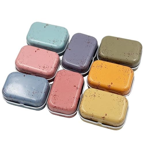 werdecade 8Pcs Mini Flower Tin Trinket Jewelry Organizer Storage Box Decorative Boxes Small Metal Tins with Hinged Lids Portable Box Containers Small Storage Kit (Vintage Dessert) thumbnail 6