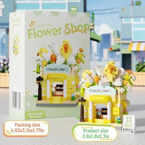Jollcnoia Orchids Mini Flower Shop Building Toy Street City Store View Micro House Toys Festival Blocks Set for Home Decor Gifts thumbnail 3