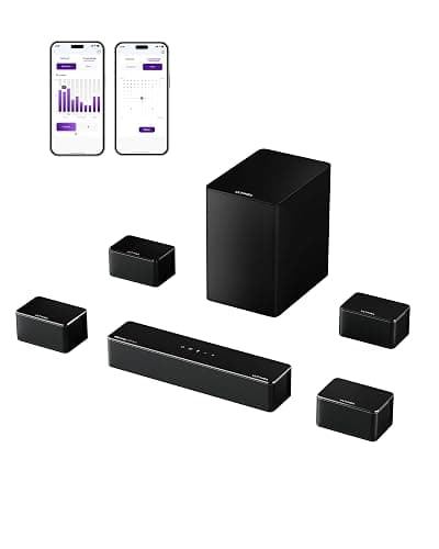 Want: ULTIMEA 7.1Ch Soundbar with Dolby Atmos, APP Control, Surround Sound System for TV, 4 Wired Surround Speakers, Sound Bar for TV with 6.5" Wireless Subwoofer, Soundbar for TV, Poseidon D80 Upgraded - Image 1