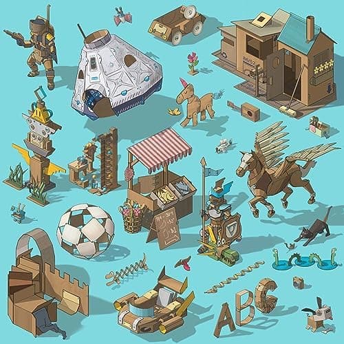 Makedo Discover | Upcycled Cardboard Construction Tool Kit in Small Toolbox (126 Pieces) | STEM + STEAM Educational Toys for at Home Play + Classroom Learning | Reusable Tools for Boys & Girls Age 5+ thumbnail 8