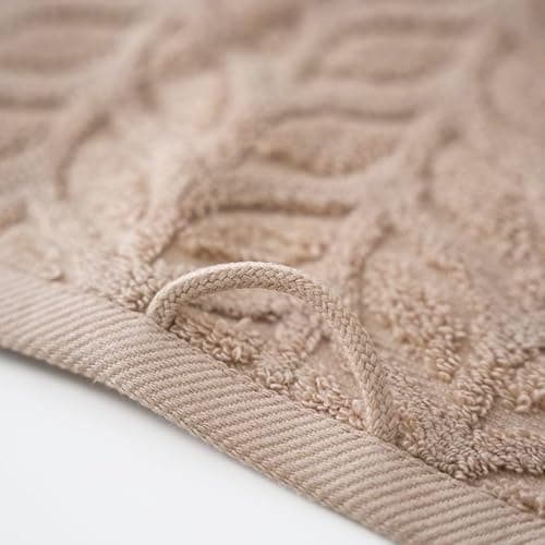 BAGNO MILANO Turkish Bath Towels, Soft Plush Jacquard Luxury Bath Towels, Quick Dry Towel Set (Sand Beige, 4 Pcs Hand Towel Set) thumbnail 6
