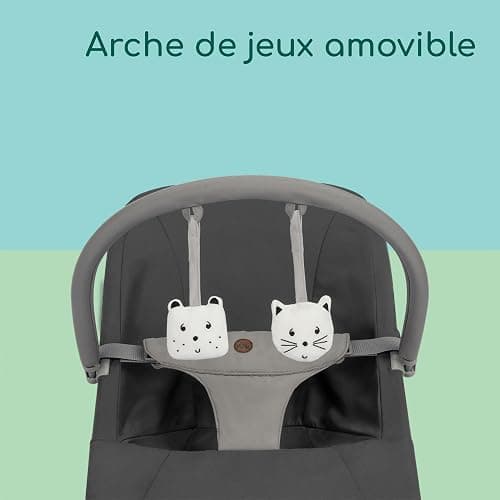 Bebeconfort Aster, transat bébé, 0–2 ans, léger (2,7 kg), pliable ultra compact, dossier réglable, arche de jeux amovible, harnais à 3 points, mode fixe, Tinted Graphite thumbnail 5
