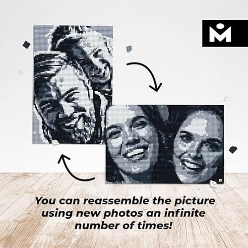 MOZABRICK Building Set Model M | Craft Kit for Adults |Custom Photo Mosaic that Turns Any Picture into a Pixel Art Made from Building Blocks | Personalized Wall Art and Original Gift thumbnail 5