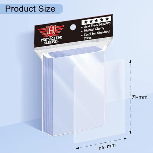 500 Counts Card Sleeves for Trading Cards, Soft Penny Card Sleeves Clear Plastic Card Protectors Fit for Baseball Card, Sports Cards, MTG Game Card Standard Cards thumbnail 3