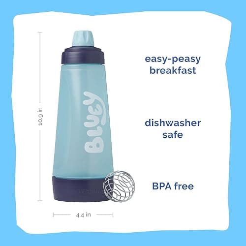 Whiskware Bluey Pancake Batter Mixer Art Kit, 4 Cups of Batter, Blue/Peach | No Mess | Dishwasher Safe | Blenderball Mixes Ingredients As You Shake | Kitchen | Camping | Waffle Batter Mixer thumbnail 3