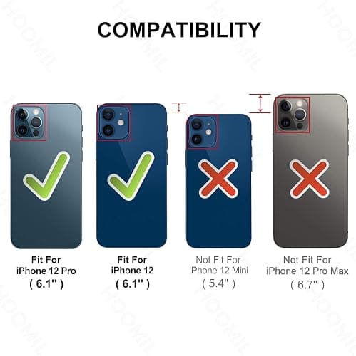 HOOMIL Case for iPhone 12 and iPhone 12 Pro 6.1-Inch, Non-Yellowing, Drop Protection, Anti-Scratch Transparent Hard Back Phone Cover - Crystal Clear - for iPhone 12/12 Pro - Clear thumbnail 2