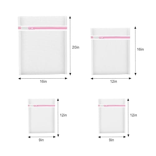 4Pcs Mesh Laundry Bags, Lingerie Bags for Washing Delicates,Mesh Wash Bags for Toy Storage & Cleaning, Travel Storage Organizer Bag, Dorm Room Essentials (1 Large, 1 Medium, 2 Small) (Fine Net) thumbnail 2