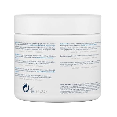 CeraVe - Baume Hydratant Corps et Visage - Peau Sèche, Très Sèche et Atopique - 48H d'Hydratation - Acide Hyaluronique + 3 Céramides - Texture Riche, Non Collante - Sans Parfum, Non Comédogène - 454 g thumbnail 2