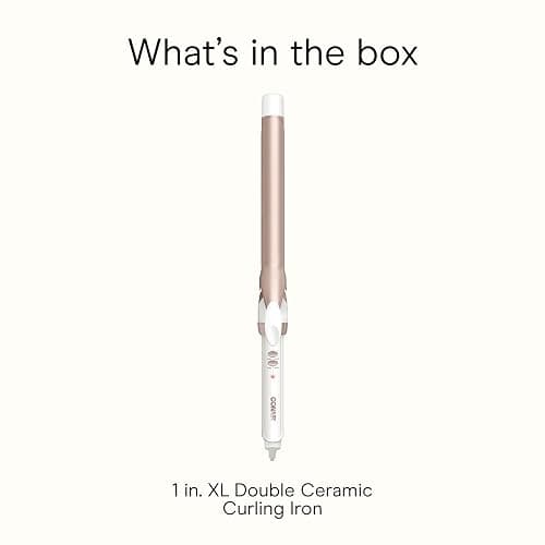 Conair Double Ceramic Long Barrel 1-Inch Curling Iron, Extra-Long Barrel Creates Classic Curls to Loose Waves, Hair Curler for Use on Most Hair Lengths, White/Rose Gold thumbnail 8