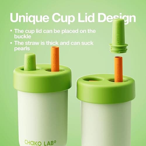 CHAKO LAB Kids Water Bottle with Carrying Rope and Straps | Vacuum Insulated Stainless Steel 16oz for School and Trvels | Two Travel Carrying Options | Matcha Green thumbnail 6