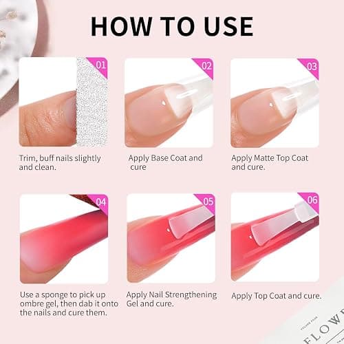 AOBOO Ombre Gel Nail Polish Nail Sponges for Ombre 9 Series Colorful Blush Effect Pat Painting Gradient Blooming Gel for Ombre Nails Multistyle French Manicure Nail Art DIY Home (A4, 1) thumbnail 8