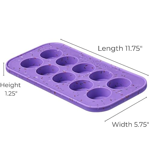 Souper Cubes Silicone Cookie Dough Freezer Tray - Perfect for Freezing and Storing Cookies, Mini Chocolates, Mini Egg Bites, Peanut Butter Cups and More - Lavender With Sprinkles - 2-Pack thumbnail 2
