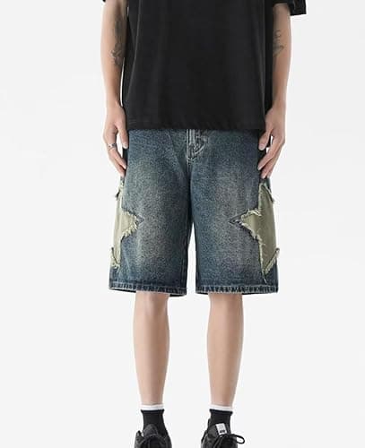 Gecagal Unisex Denim Shorts Baggy Jorts Y2K Streetwear Fashion Jorts Casual Loose Grunge Harajuku Jeans Shorts thumbnail 2