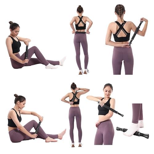 MZDXJ Muscle Roller Massage Roller Stick- Deep Tissue Fascia Blaster for Myofascial Pain Relief, Lymphatic Drainage & Body Sculpting, Handheld Physical Therapy & Recovery Tool (Gray Black-) thumbnail 8