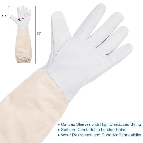 HARFINGTON Bee Suit for Men Women XXL Beekeeping Suit Outfit with Gloves and Veil Hood (Jacket, Pants, Gloves) Bee Suits for Adult Backyard Professional and Beginner Bee Keeper, Coffee thumbnail 6