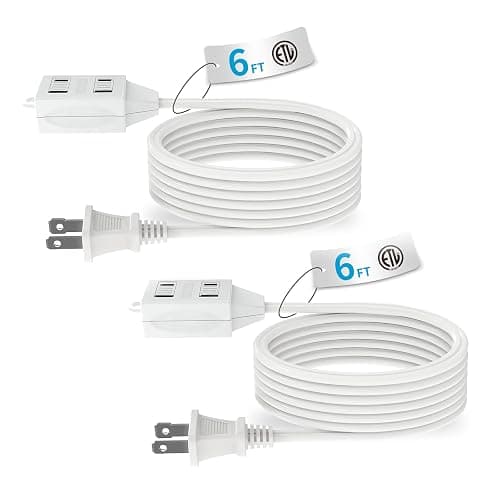 2 Prong | 6 Feet | Extension Cord | 2ct - Image 1