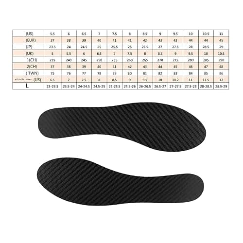 kowaku Carbon Fiber Insoles Shoe Inserts for Women Men,Soft Thin Lightweight, Arch Support Inserts Orthotic Shoe Insoles for Soccer, 37 - 37 thumbnail 3