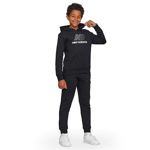 New Balance Boys & Toddlers Athletic 2 Piece – Soft Fleece Pullover Hoodie & Joggers Sweatsuit Activewear Set (2T-12) thumbnail 2