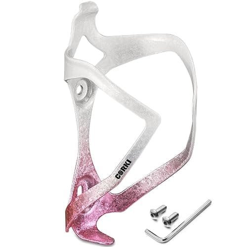 Bike Water Bottle Holder Bicycle Cage for Mountain Road MTB Gravel Adult Bikes Cycling Universal Carrier Rack 1 Pack Aluminum Alloy Ultralight Kettle Drink Accessories White Pink - Image 1