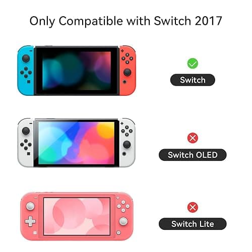 GeekShare Protective Case for Regular Switch Model, Hard PC & Soft Silicone Cover Case for Switch and Joy Con Controller - Star Wings Series Dark Version(for Switch 2017) thumbnail 2