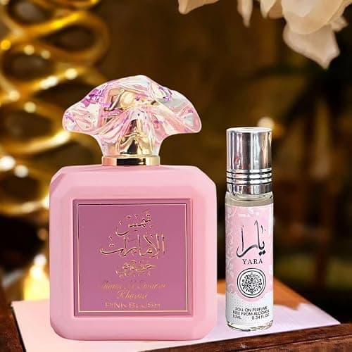 Ard al Zaafaran Pink Blush Shams Al Emarat Khususi Eau De Parfum 100ml & Yara Roll On Concentrated Perfume Oil, Long Lasting Arabian Perfumes For Women, Sweet Floral & Fruity Vanilla Symphony (Bundle) thumbnail 6