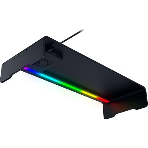 Razer Monitor Stand Chroma: 4 Port Hub - USB A 3.2, USB C 3.2, HDMI 2.0 - Ergonomic Height - Durable Aluminum Supports Up to 44 lbs - Organize Storage Shelf - Remappable RGB Buttons - Chroma RGB thumbnail 9