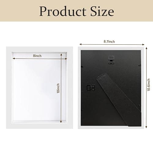 Shadow Box Frame 8x10 - 3 Pack Wood Deep Shadowbox with Glass Shadow Boxes Display Cases Suitable for Photos, Dried Flowers, Handicrafts Picture Frames for Wall (White) thumbnail 3