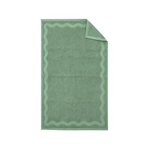 MONDAY MOOSE Scalloped Decorative Hand Towels, 2-Pack Soft Cotton with Wavy Embossed Design for Bathroom, Kitchen or Spa (16x28 inch, Sage) thumbnail 4