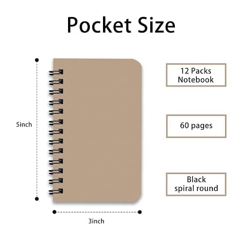 KTOJOY 6 Pack Spiral Notebook Small Pocket Notebook 3x5 Spiral Notepads With Lined Pages, Small Top Spiral Notebook Little Mini Memo Steno Note Pads for Outdoor Home Office College School thumbnail 3