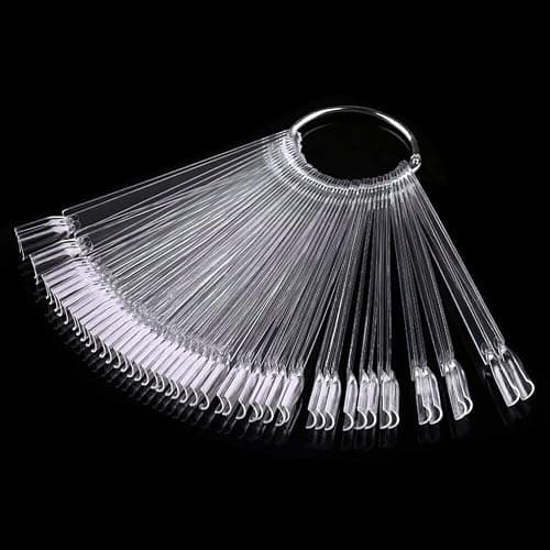 100 Pcs Clear Fake Nail Swatches Fan-shaped Nails Display Sticks, Nails Art Tips Nail Swatch Sticks Nails Display Ring for Nail Gel Polish Practice thumbnail 8
