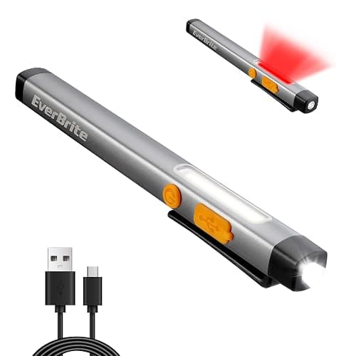EverBrite Pen Flashlight, Rechargeable LED Pen Light, COB Light with White and Red Modes, Memory Function, USB C Cable, 6 Modes Pocket Penlight with Clip and Magnet, Waterproof, for Camping, Emergency - Image 1