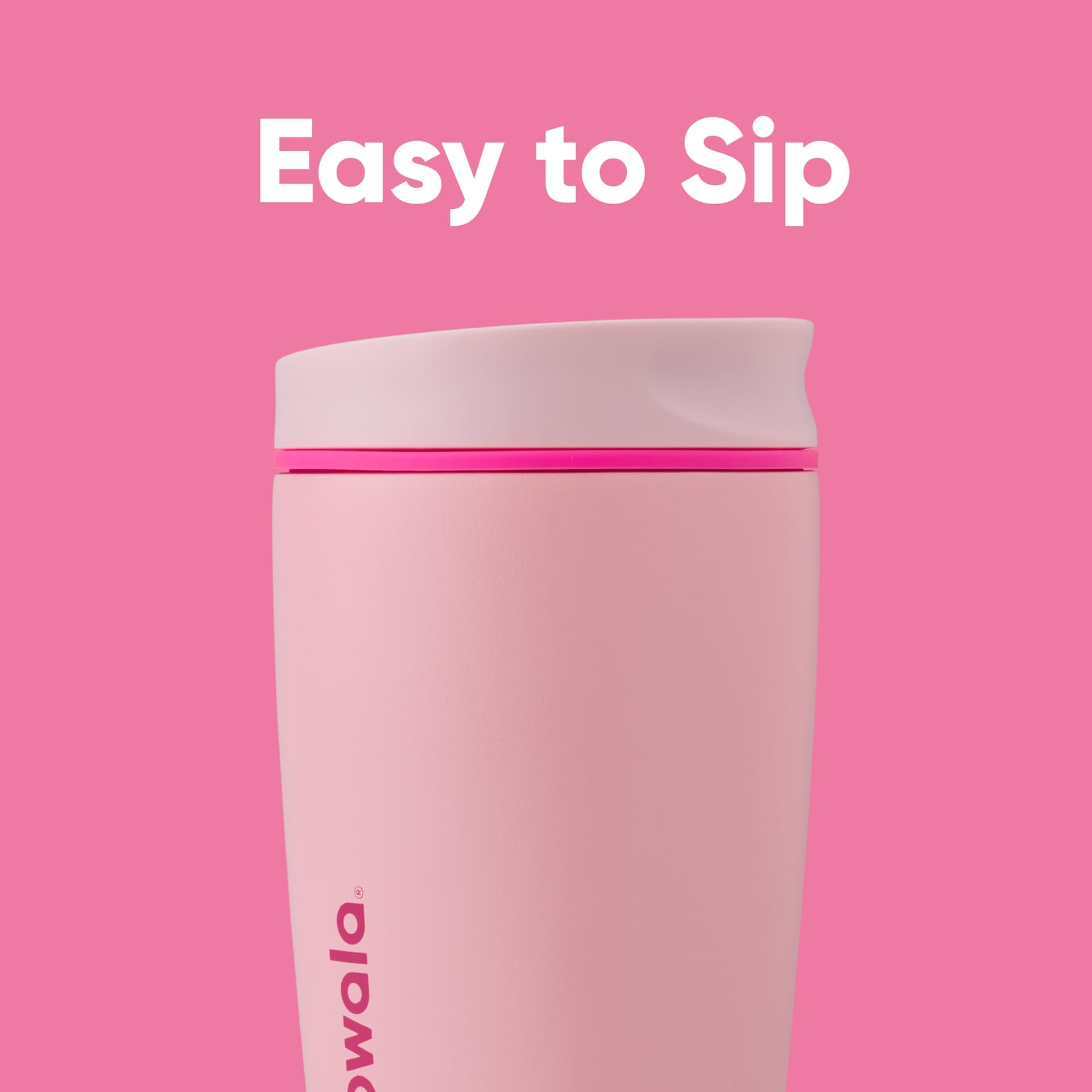 Owala SmoothSip Slider Insulated Stainless Steel Coffee Tumbler, Reusable Iced Coffee Cup, Hot Coffee Travel Mug, BPA Free 12 oz, Pucker Up thumbnail 2