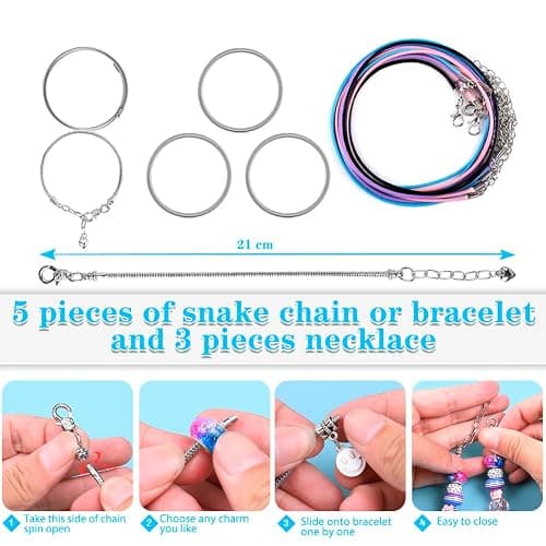 AIPRIDY 150 Pieces Charm Bracelet Making Kit,Unicorn Mermaid Crafts Gifts Set Can Inspires Imagination and Creativity,Jewelry Making Kit Perfect Gifts for Girls 5-12 Years Old (150 Pieces) thumbnail 4