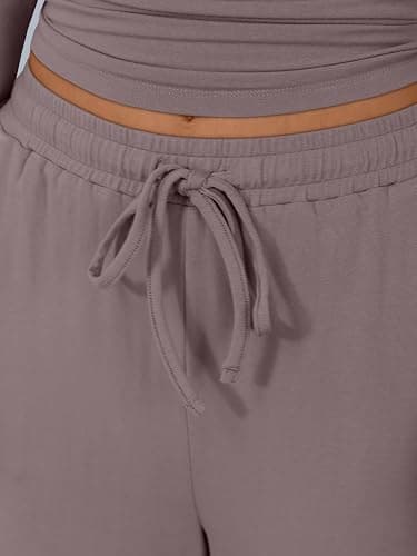 Trendy Queen Women's 2 Piece Matching Lounge Sets Long Sleeve Henley Neck Slightly Crop Top Wide Leg Pants Casual Sweat Suit thumbnail 5