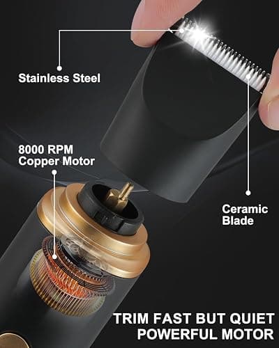 RAXMETRY Manscape Body Hair Trimmer for Men-3 in 1 Electric Razor Groin Groomer,IPX7 Waterproof,Versatile Hair Trimmer for Ball/Pubic/Chest/Beard/Nose,USB-C Rechargeable,Gifts for Him Dad thumbnail 2