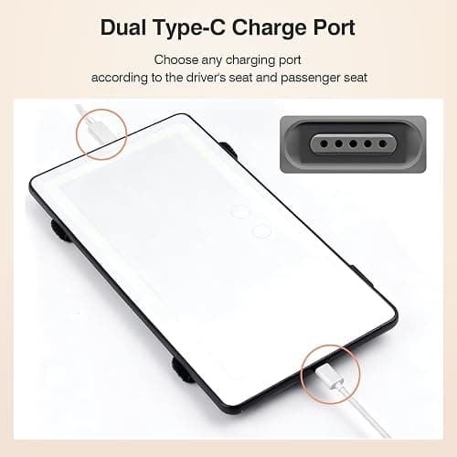 Car Sun Visor Vanity Mirror with Protective Cover, LED Makeup Mirror with 3 Light Modes, Dual Rechargeable Dimmable Touch Control Travel Vanity Mirrors, Universal for Car SUV Truck thumbnail 6