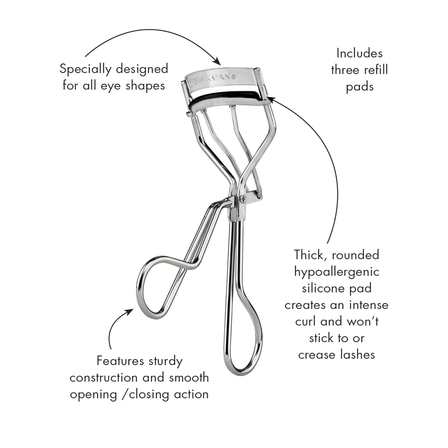 Tweezerman Classic Eyelash Curler with 4 Refill Pad thumbnail 8