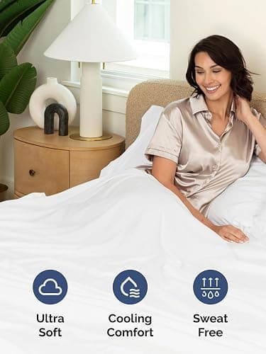 Extra Deep Twin XL Fitted Sheet - Hotel Luxury Single Fitted Sheet Only - Easily Fits 18 inch to 24 inch Mattress - Ultra Soft, Wrinkle & Fade Free w/Extra Deep Pockets - Breathable & Comfy - White thumbnail 3