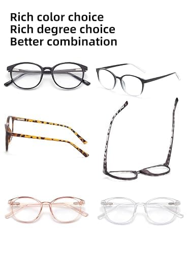 FoxMook Blue Light Blocking Glasses Round Women Men Computer Glasses Anti Eye Strain/UV/Glare Gaming Glasses thumbnail 4