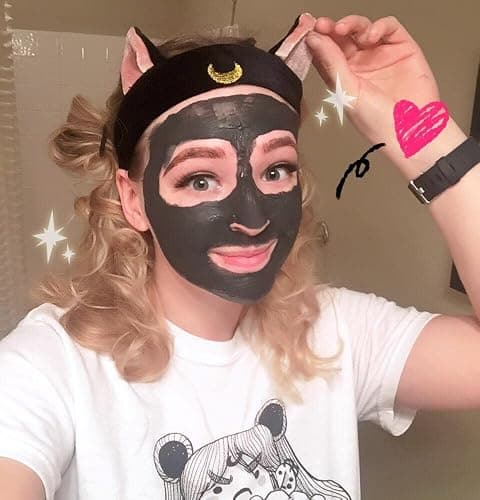 Ziper Cute Cat Usagi Moon Cosmetic Hairband shower headband (Black) thumbnail 2