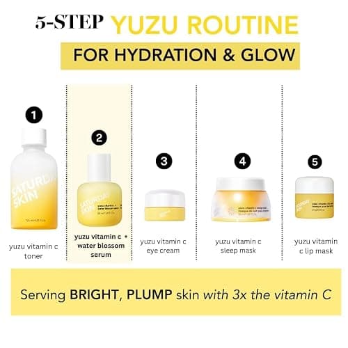 Saturday Skin Yuzu Vitamin C Serum-Brightening Hydrating Anti-Aging Serum with Hyaluronic Acid Peptides Niacinamide Plumping Glass Skin for Uneven Tone Dark Spots Korean Skin Care (50 ml) thumbnail 9