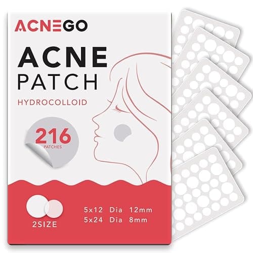 216 Counts Pimple Patches for Face, Hydrocolloid Acne Patches Zit Patches for Face Overnight Care Acne Spot Treatment Patch Cystic Acne Treatment Stickers Blemish Hydrocolloid Cover for all Skin Type - Image 1