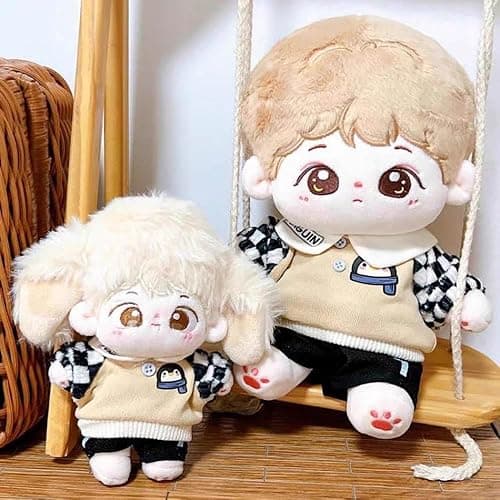 niannyyhouse 10cm 20cm Plush Doll Clothes Jacket Pants Penguin Tracksuit Suit Dolls Accessories Dress Up (Brown, 10cm) thumbnail 2
