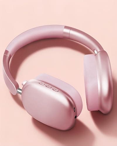 Wentronic Y01 Wireless Over Ear Headphones, Noise Canceling Bluetooth 5.3 Headphones with Microphones,Hi-Res Audio,48H Playtime,Foldable,Breathable Soft Earpads for iOS/Android/Samsung/PC-Pink thumbnail 2
